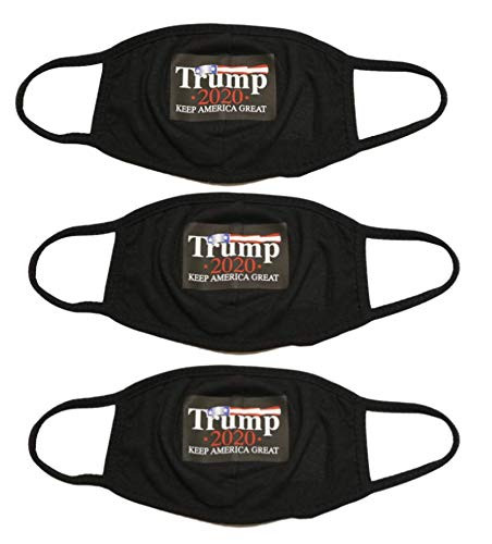 Keep America Great Trump 2020 KAG Face Mask - 3 Pieces Reusable and Washable Trump 2020 Face Covering.