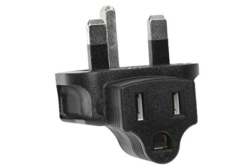 SF Cable, 3 Prong Right-Angle Plug Adapter, USA NEMA 5-15R Receptacle to Fused UK (BS1363). YL-6015L/YL-6115L
