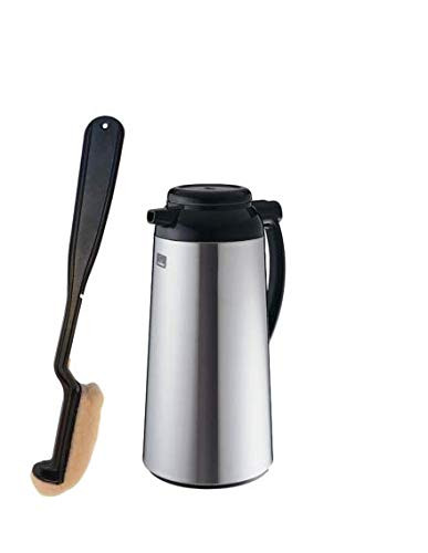 LONG HANDLE 16 inch COFFEE AIR POT/DECANTER URN CLEANING BRUSH FOR STAINLESS LINED THERMAL CARAFES COMMERCIAL USE UNBREAKABLE REPLACEABLE CLEANING PAD