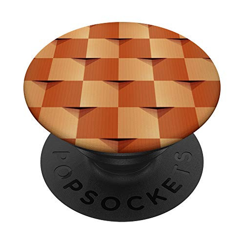 Tan Brown Yellow Vintage Abstract Geometric Pattern Gift PopSockets PopGrip: Swappable Grip for Phones  and  Tablets