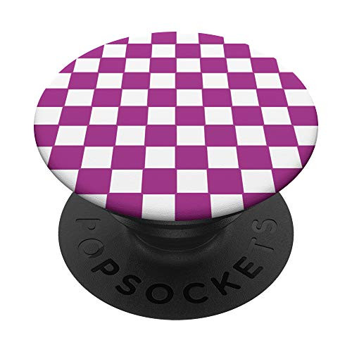 Checkered Pink and White   Check Pattern PopSockets PopGrip: Swappable Grip for Phones  and  Tablets