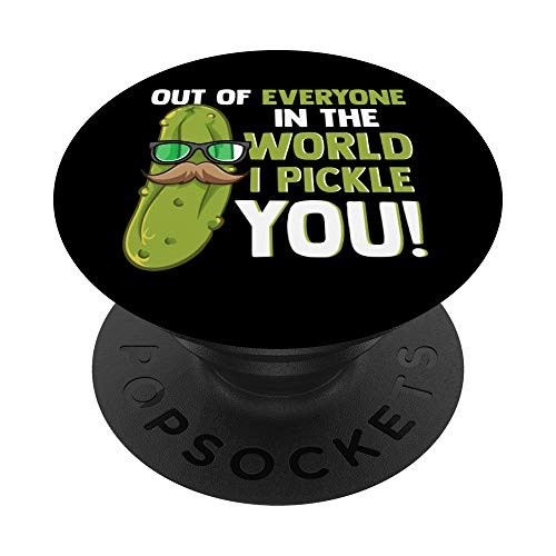 Pickle Pun Funny I Pick You Love Valentine PopSockets Grip and Stand for Phones and Tablets