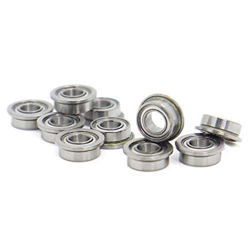 MF63ZZ Flange Bearing 3x6x2.5mm Miniature Flanged Chrome Steel Metal Shielded Sealed MF63 Z ZZ Precision Miniature Bearings (Pick of 10Pcs)