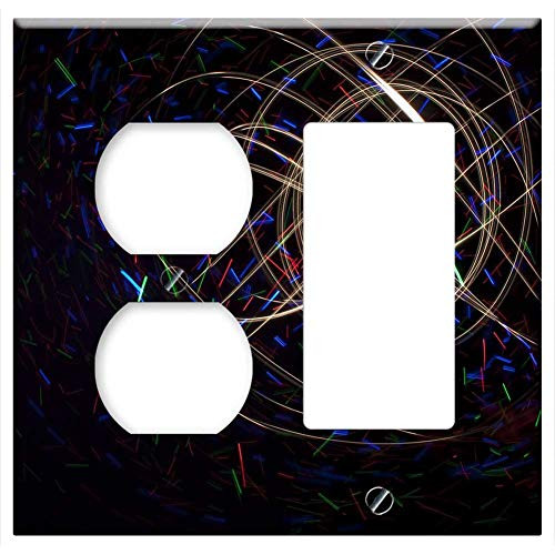 2-Gang, Outlet Rocker/GFCI Combination Wall Plate Cover - Light Coloring Led Lights Abstract Background 2-Gang, Outlet Rocker/GFCI Combination Wall Plate Cover - Light Coloring Led Lights Abstract Background