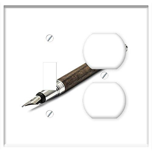 2-Gang, Toggle Outlet Combination Wall Plate Cover - Fountain Pen Pen Stylograph Ink Signature Write 2-Gang, Toggle Outlet Combination Wall Plate Cover - Fountain Pen Pen Stylograph Ink Signature Write