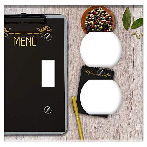 2-Gang, Toggle Outlet Combination Wall Plate Cover - Menu Writing Pad Table Terminal Board Coolie Pen