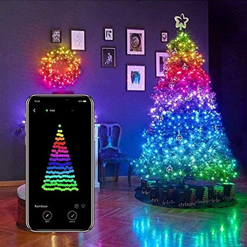PPHH Bluetooth Light String Mobile Phone APP Remote Copper Wire Light String USB Plug-in Christmas Tree Decoration Light String (2 Meters 20 Lights)