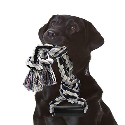 Wellbro Dog Rope Toy for Aggressive Chewers, Tough Tug of War Large Dog Toys with Knots, Durable Cotton Rope Dog Chew Toy for Medium and Big Dogs Interactive Play and Flossy Teeth Cleaning (Type 1)