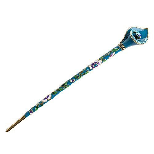 Slaxry Chinese Rhinestone Handmade Hair Stick Hair Chopsticks Hairpin Chignon Pin (Peacock Blue), Regular
