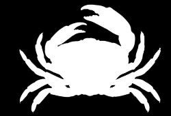 LLI Crab Silhouette | Decal Vinyl Sticker | Cars Trucks Vans Walls Laptop | White | 5.5 x 4.2 in | LLI1264