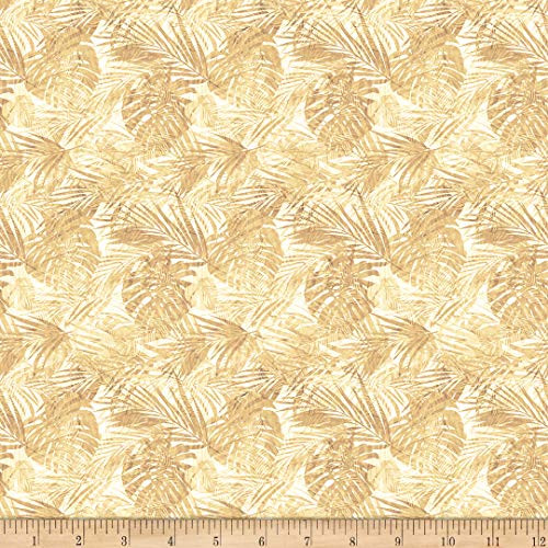 QT Quilt Fabrics Postcard From Paradise Palm Leaves Tan