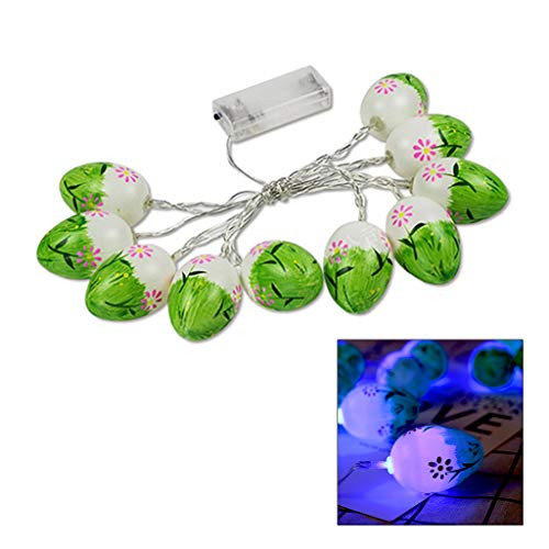 Ywengouy 5.4Ft 10 Easter Eggs LED String Lights Battery Operated Fairy Easter Decoration