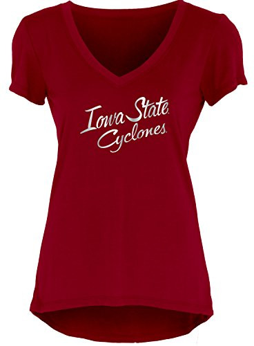 Blue 84 NCAA Iowa State Cyclones Women's Liquid Jersey V-Neck, Cardinal, Large