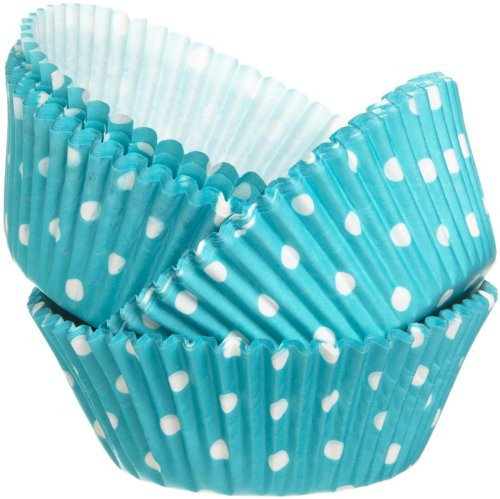 Wilton Standard Baking Cups 75-Pack Dots, Teal