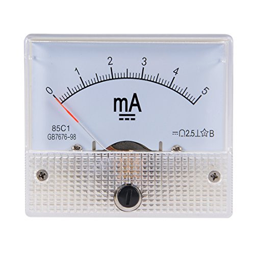 uxcell Analog Current Panel Meter DC 0-100uA 85C1 Ammeter 64x57x56mm for Circuit Testing Charging Battery Ampere Tester Gauge Pack of 1