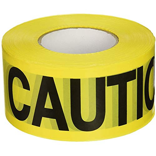 Annurssy Yellow Safety Warning Tape Barricade Tape Caution Barricade Tape Portable Roll Non-Adhesive for Danger/Hazardous/Isolating Areas (3 inch x 1000ft)