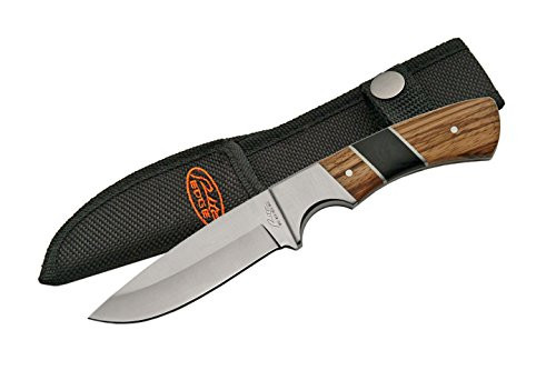 SZCO Supplies 8 inch Fixed Blade Zebrawood Handle Tactical Hunting Knife with Nylon Sheath