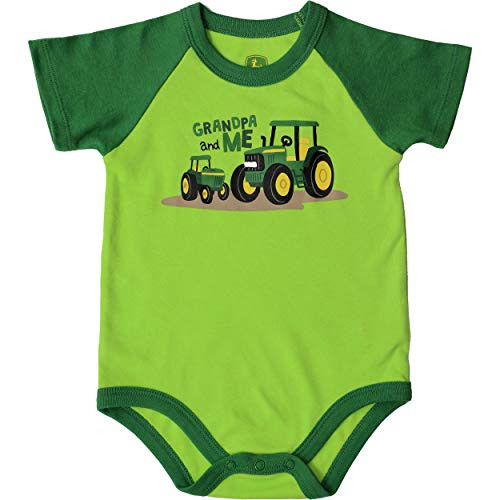John Deere Baby Boby Boys' Grandpa and Me Bodyshirt, Lime Green, 9/12M