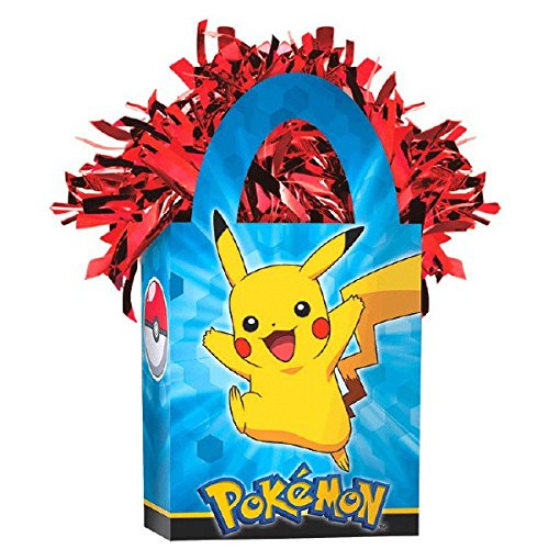 Pikachu and Friends Mini Tote Party Balloon Weight, 1 Pieces, Made from Cardstock, Pikachu theme party, 5.7 oz by Amscan