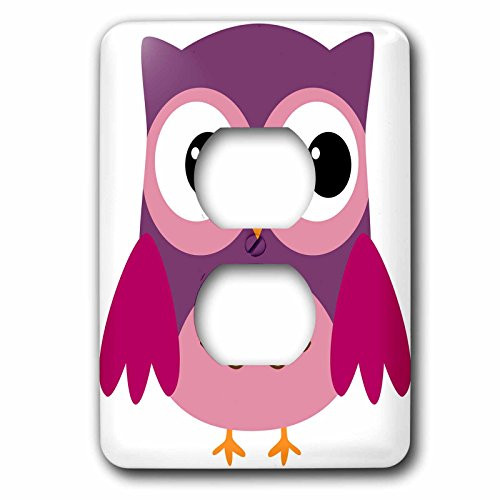 3dRose lsp_58278_6 Cute Purple Owl 2 plug Outlet Cover
