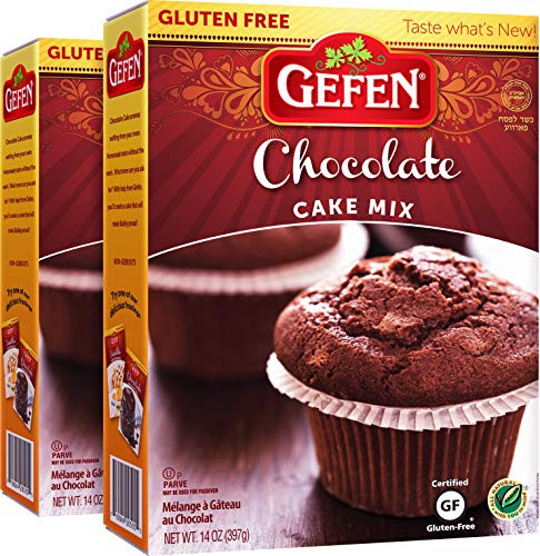 Gefen Chocolate Cake Mix 14oz (2 Pack)   Gluten Free, Grain Free, All Natural, Kosher for Passover, Quick  and  Easy Instructions