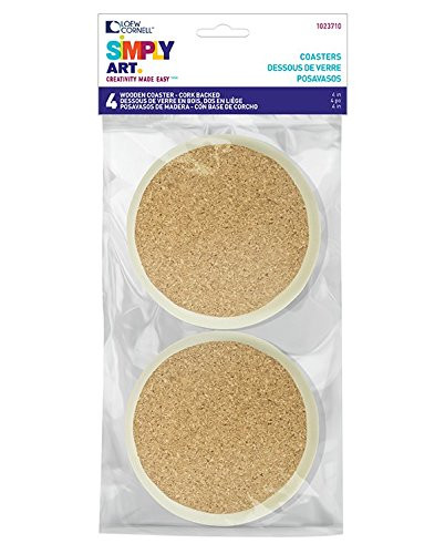 Loew-Cornell 1023710 4 Piece Simply Art Wooden Coasters