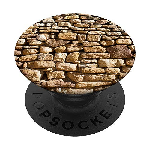 STONE BRICKS PATTERN, BEIGE  and  BROWN PopSockets PopGrip: Swappable Grip for Phones  and  Tablets