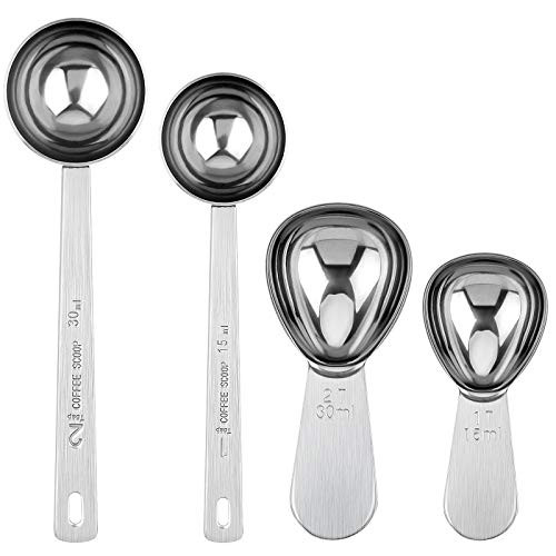 4 Packs Coffee Scoop, 2 Tablespoon and 1 Tablespoon Stainless Steel Coffee Measuring Spoons for Ground Coffee 4 Packs Coffee Scoop, 2 Tablespoon and 1 Tablespoon Stainless Steel Coffee Measuring Spoons for Ground Coffee