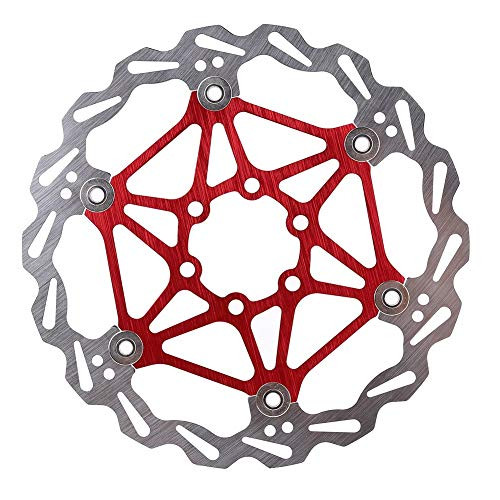 Bnineteenteam Bike Disc Brake Rotor with Bolts,Bicycle Brake Disc 160/180/203mm Mountain Bike Type Floating Brake Disc Bicycle Brake Pad (red 180mm)