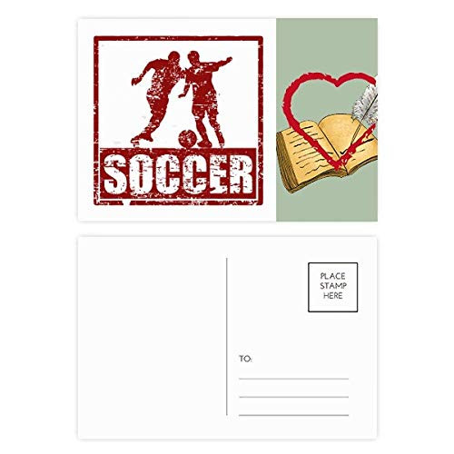 Red Football Player Grab Football Diary Day Postcard Set Thanks Card Mailing Side 20pcs