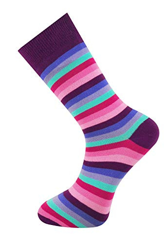 Mysocks Unisex Ankle Socks Multi Purple Turquoise Stripe