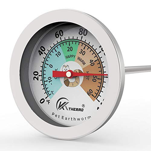 KT Thermo Worm Soil Thermometer - Keep Microbes and Worms Happy for Gardening and Worm Composting,Compost Thermometer,Pet Thermometer KT Thermo Worm Soil Thermometer - Keep Microbes and Worms Happy for Gardening and Worm Composting,Compost Thermometer,Pet Thermometer
