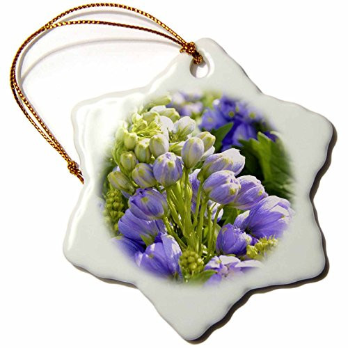 3dRose Pretty Spring Lavender Flowers Buds - Floral Photography Snowflake Ornament