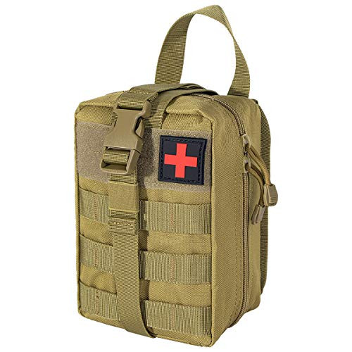 IronSeals Quick Rip-Away EMT Pouch Roomy Sturdy IFAK Pouch Medical First Aid Kit Utility Pouch 1000D Nylon Tactical Molle Pouch