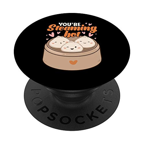 Dim Sum Steaming Hot Funny Pun Parody PopSockets Grip and Stand for Phones and Tablets