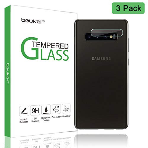 Samsung Galaxy S10 / S10 Plus Camera Lens Screen Protector [3 Pack] Beukei Ultra-Thin 2.5D 9H Hardness Crystal Clear Scratch Resistant Tempered Glass Lens Film for Galaxy S10 / S10+