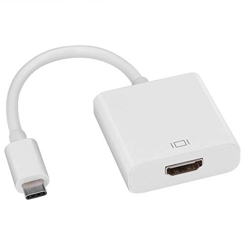 Type C to HDMI Cable, Widely Used in Notebooks with USB 3.1 Type C Interface Adapter Cable, USBC USB3.1 Type C to HDMI 1080P HDTV Digital Adapter Cable(White)