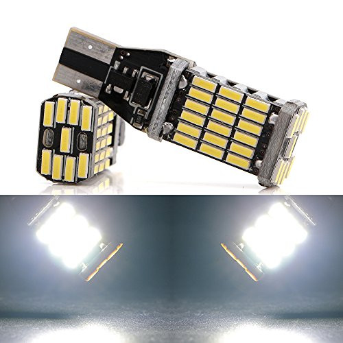 GrandviewTM Super Bright White Canbus Error Free 921 912 T15 4014 45-SMD LED Bulbs Turn Signal Backup Reverse Side Marker Light- 2PCS
