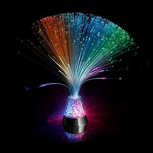 ZSDN Fibre Optic Light Ice Star Light Novelty Lamps Fiber Optic Lamp Color Changing Crystal Base Relaxing Night Colorful Gypsophila