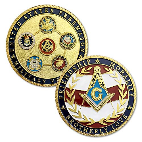 US Veteran Proud Military Family Coin Air Force Navy Marine Corps Army Coast Guard Challenge Coin Masonic Accessories