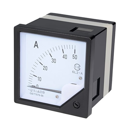 uxcell AC 0-50A Analog Panel Ammeter Gauge Ampere Current Meter 6L2 1.5 Error Margin