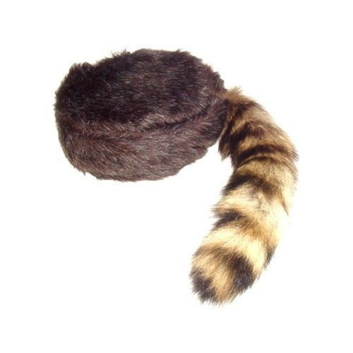 Davy Crockett or Daniel Boon Style CoonSkin Hat Cap with Real Tail Size Large to X Large