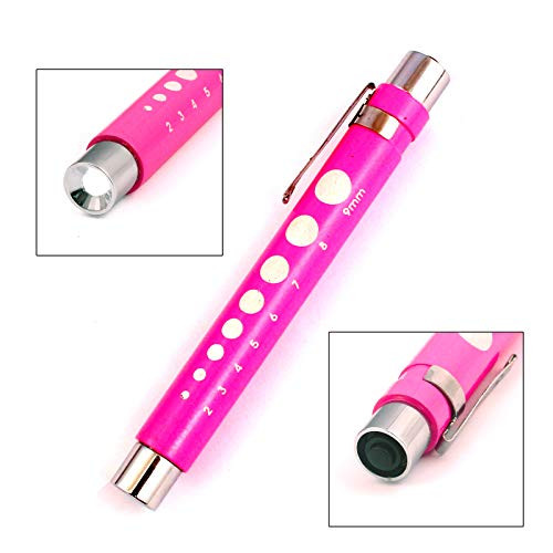 DDP Pen Light with Pupil Gauge LED Penlight Medic for Doctor Nurse Diagnostic. Pink
