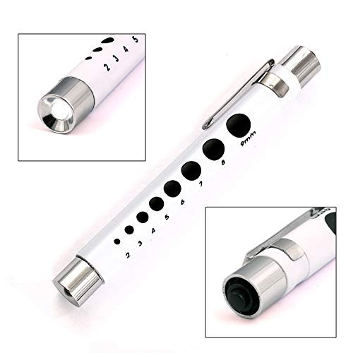 DDP Pen Light with Pupil Gauge LED Penlight Medic for Doctor Nurse Diagnostic White