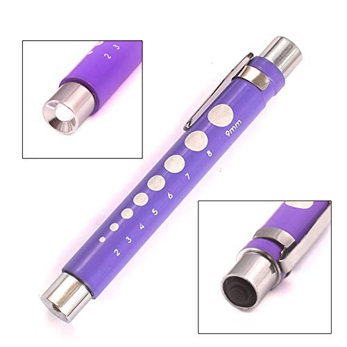 DDP Pen Light with Pupil Gauge LED Penlight Medic for Doctor Nurse Diagnostic Purple