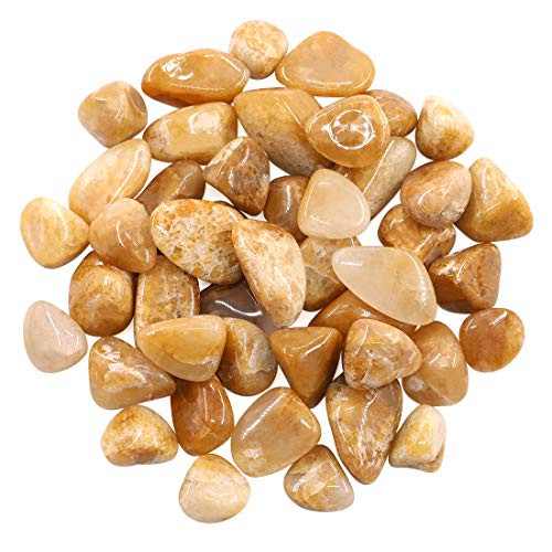 Hilitchi 1lb Bulk Large Natural Tumbled Polished Brazilian Stones Gemstone Healing Crystals Quartz for Wicca, Reiki, and Energy Crystal Healing (Yellow Aventurine About 1lb/450g/16oz/bag)