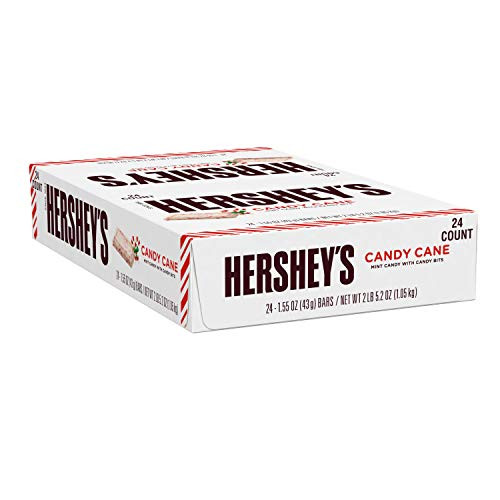 HERSHEY'S Holiday Candy Cane Bar, Mint with Candy Bits 1.55 oz. (Pack of 24) HERSHEY'S Holiday Candy Cane Bar, Mint with Candy Bits 1.55 oz. (Pack of 24)