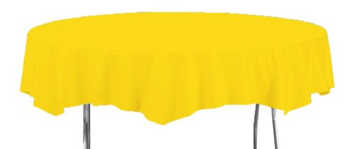 Creative Converting TABLECOVER, OCTY ROUND 82 inch, One size, School Bus Yellow