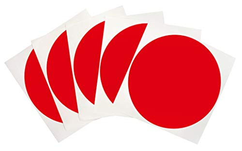 ChromaLabel 4 Inch Round Permanent Color-Code Dot Stickers, Inventory Labels, 100/Pack, Red