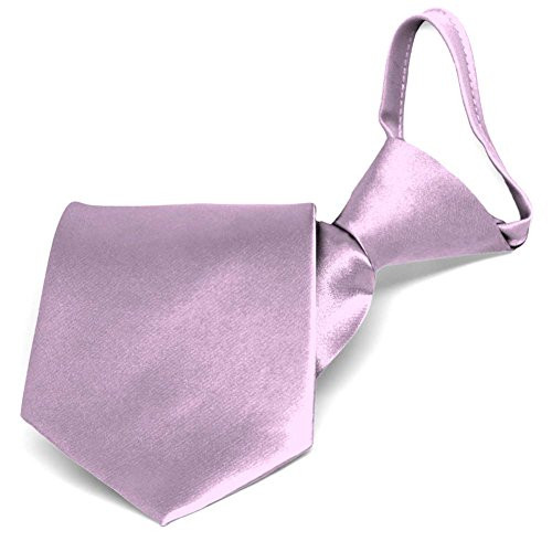TieMart English Lavender Solid Color Zipper Tie